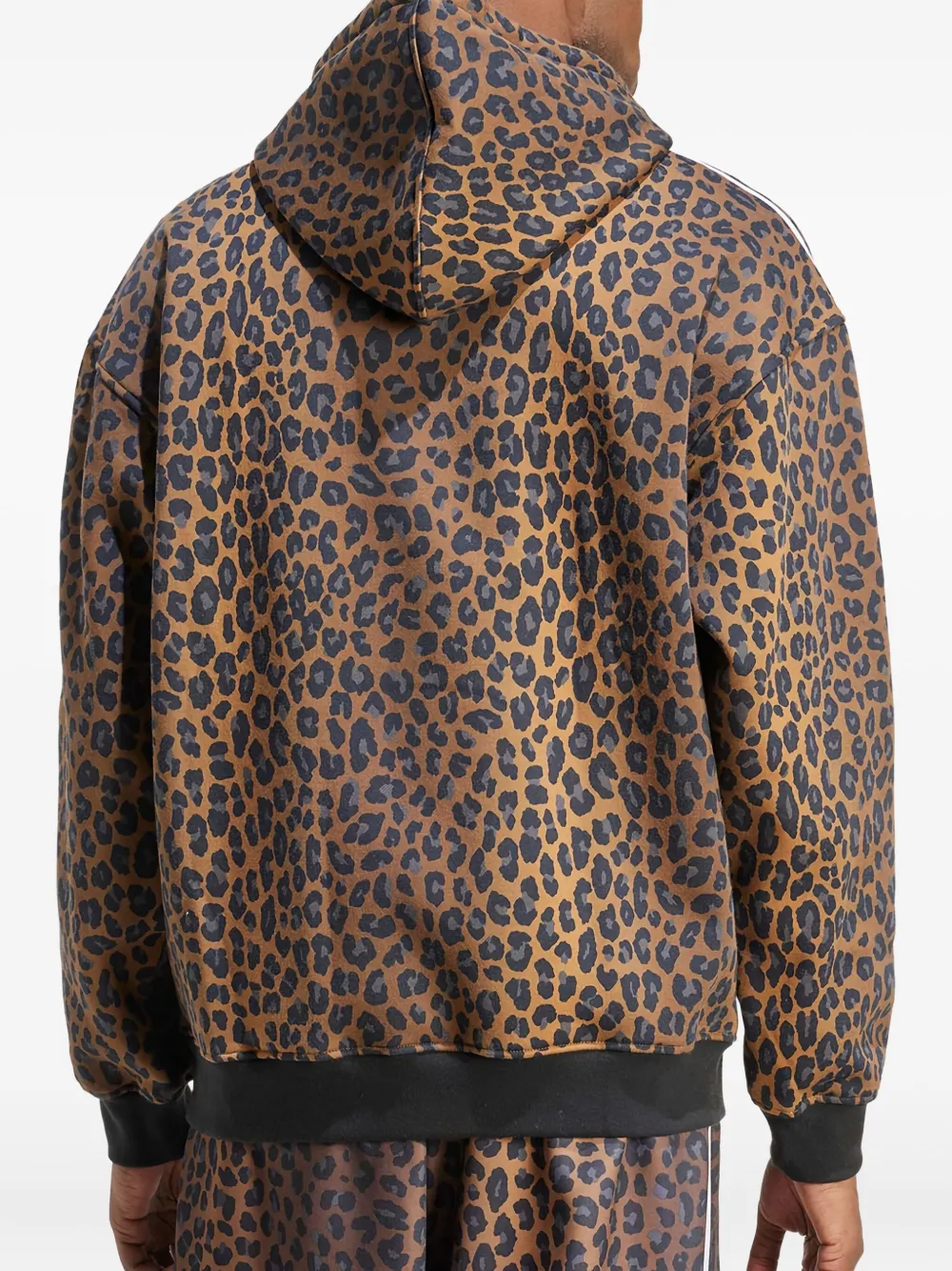 adidas Firebird hoodie met luipaardprint Bruin