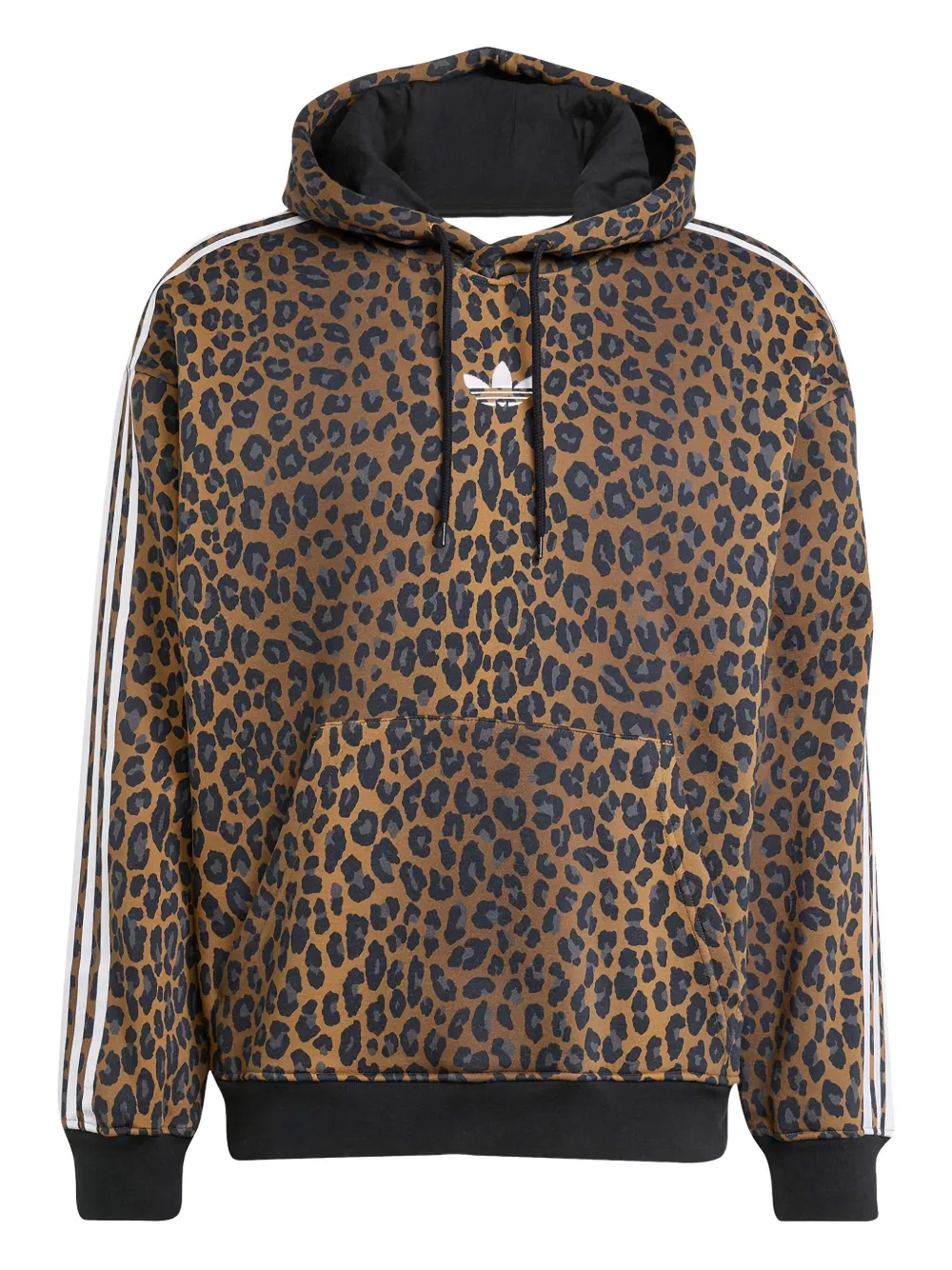 adidas Firebird leopard-print hoodie | Brown | Image 1