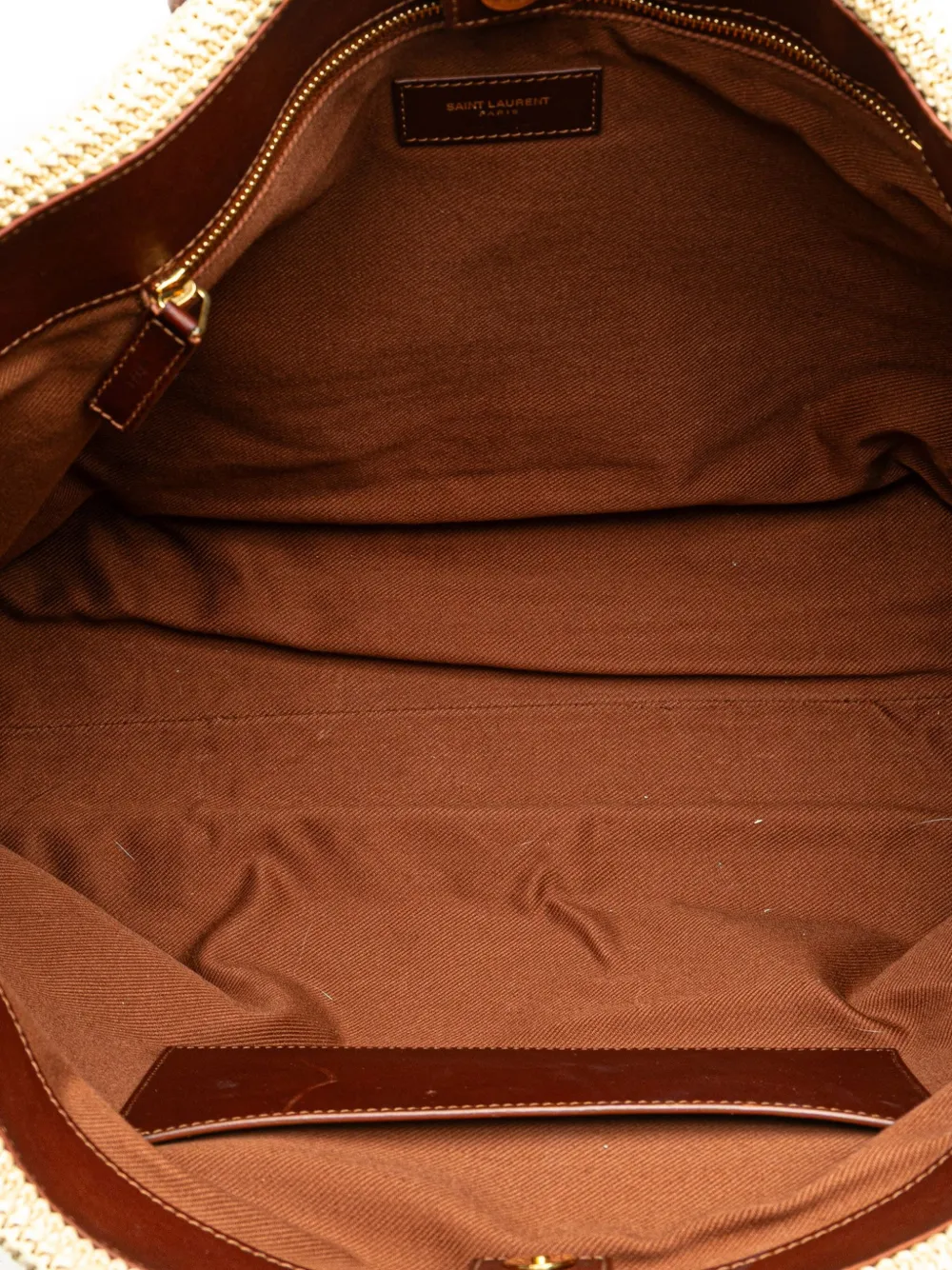 Pre-owned Saint Laurent 2018 Raffia East West Shopper Tote Bag