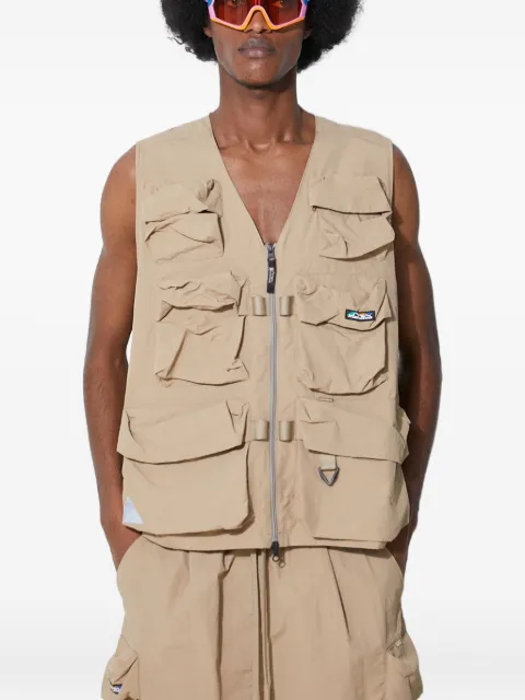 MANASTASH multi-pocket mesh-panel vest
