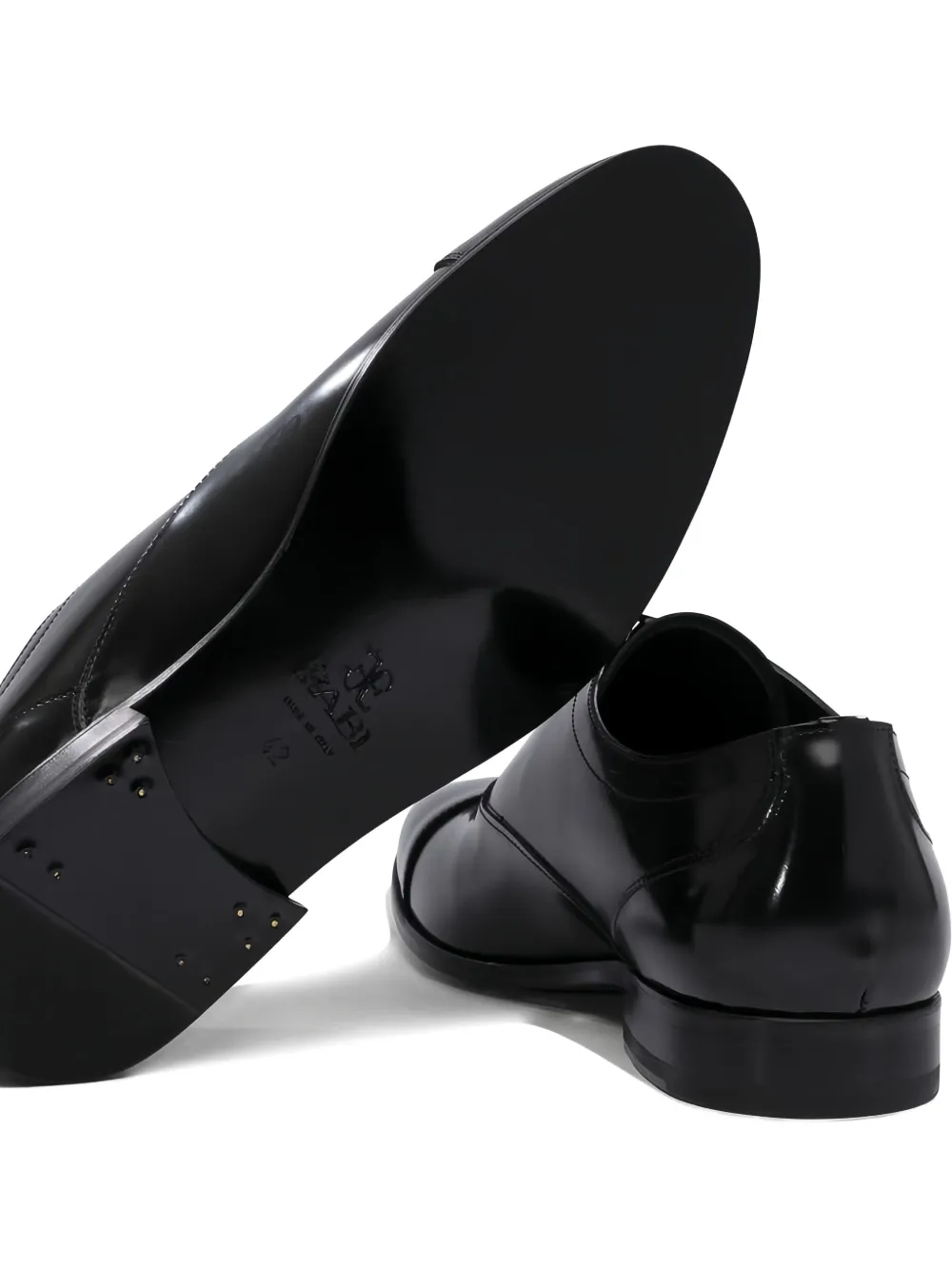 Fabi leather cap-toe lace-up oxford shoes Black