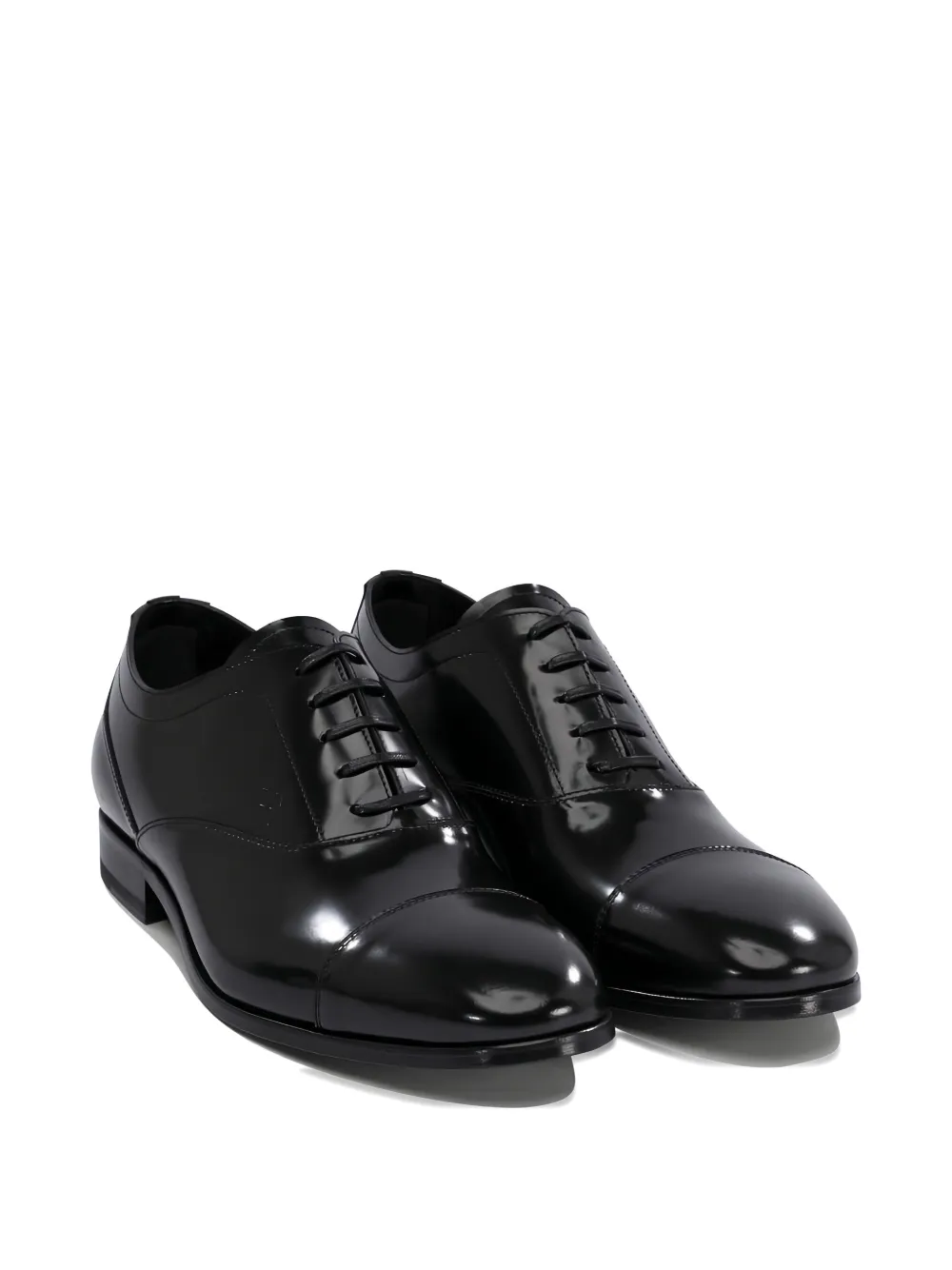 Fabi leather cap-toe lace-up oxford shoes Black