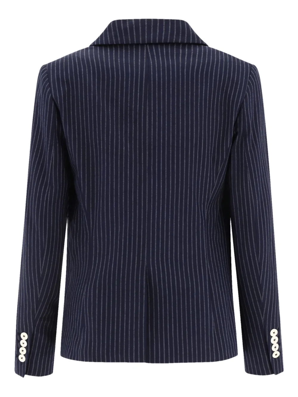 Ines De La Fressange Pinstripe-pattern Single-breasted Blazer In Blue