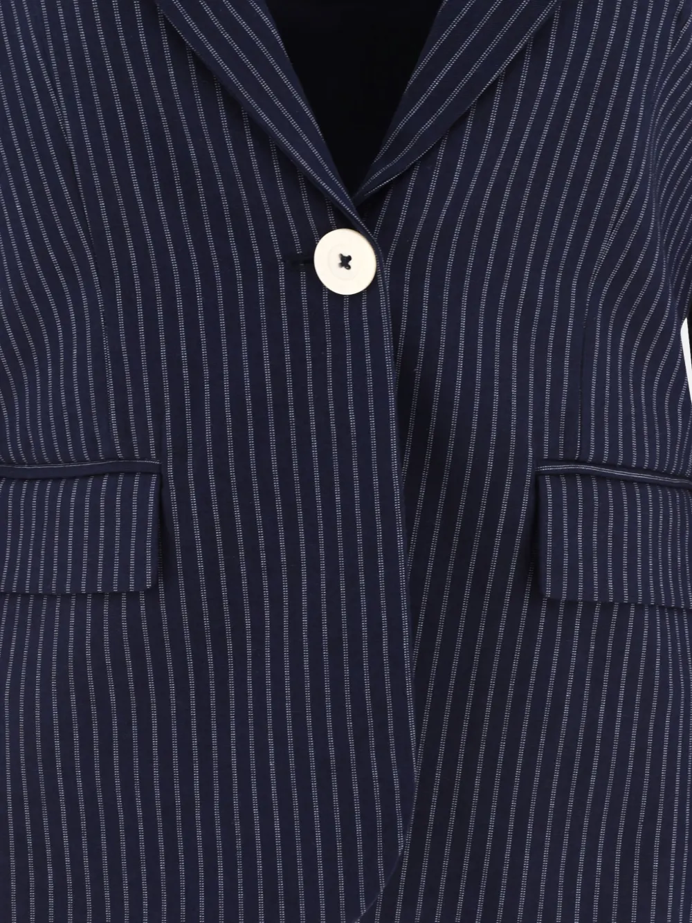Ines De La Fressange Pinstripe-pattern Single-breasted Blazer In Blue