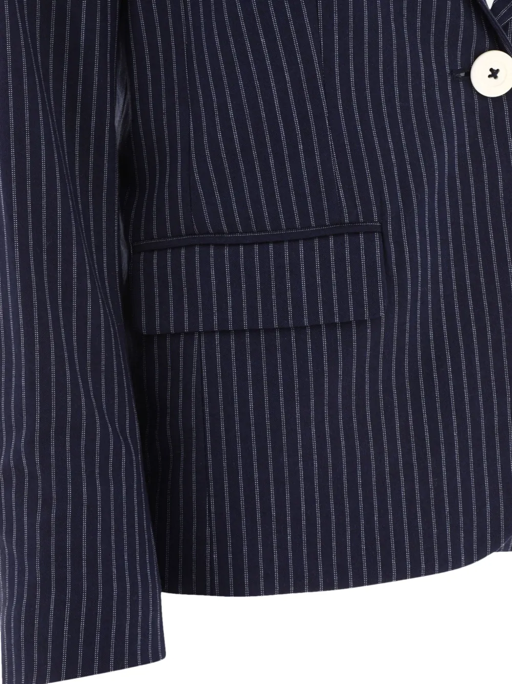 Ines De La Fressange Pinstripe-pattern Single-breasted Blazer In Blue