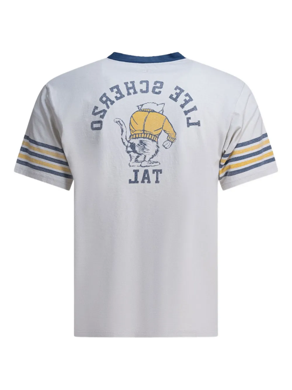 KAPITAL T-shirt met gestreepte mouwen - Grijs