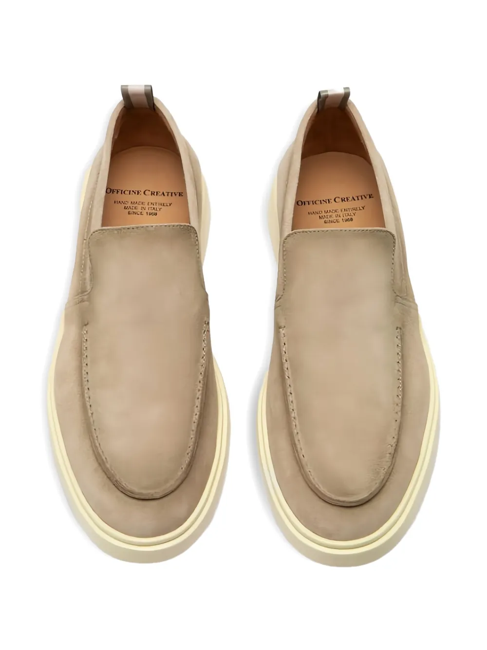 Officine Creative Bones 002 suede loafers Beige