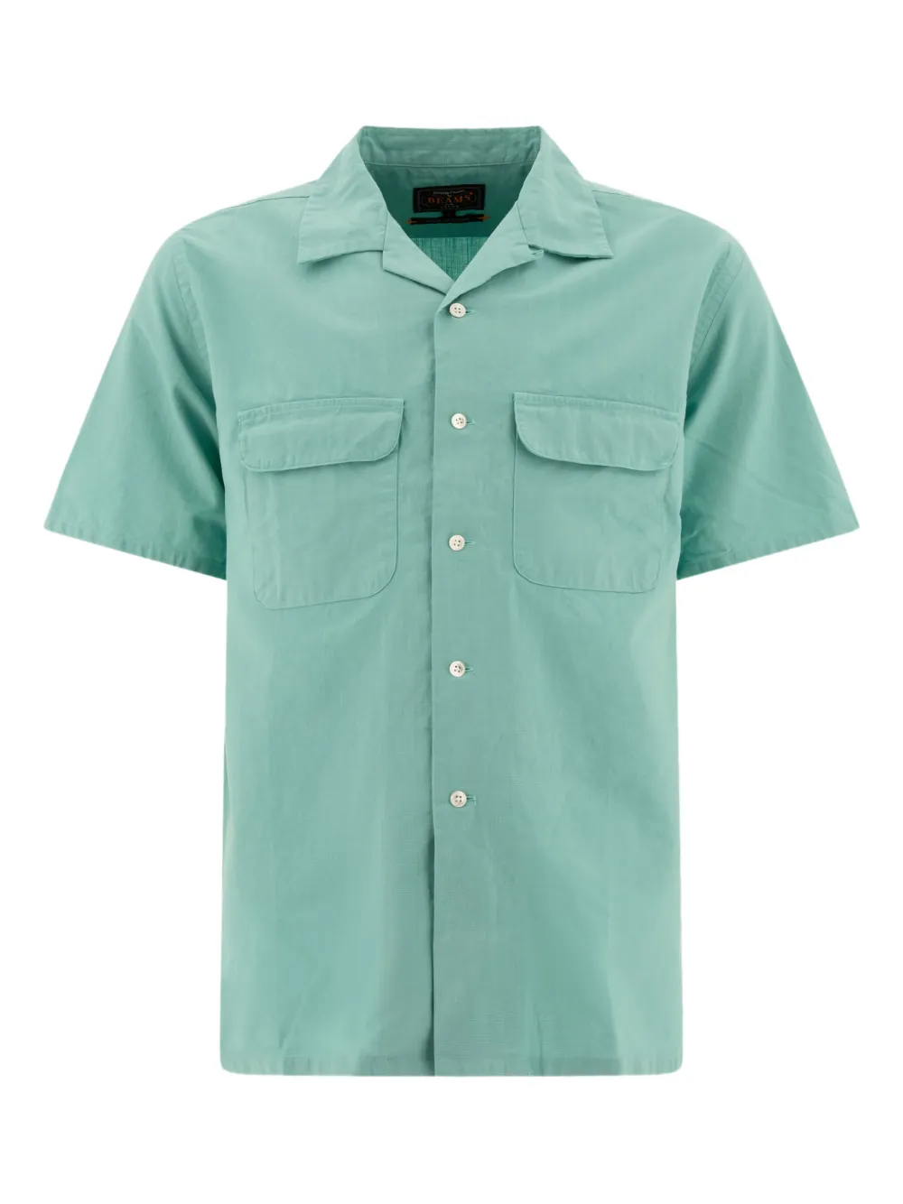 BEAMS PLUS open-collar pocket shirt | Green | Image 1