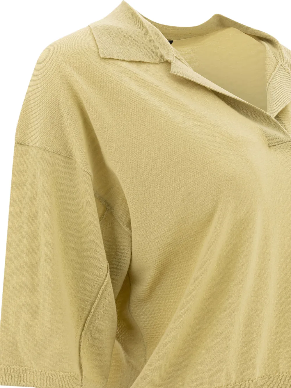 Soeur Ribbed Detail Polo Shirt In Yellow