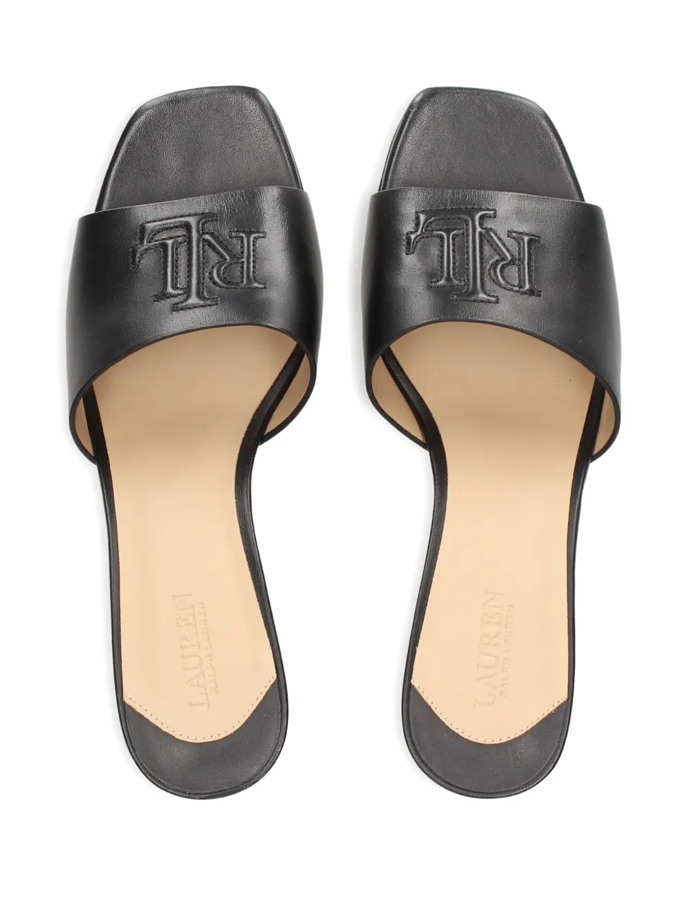 Lauren Ralph Lauren logo-embossed open-toe sandals Black