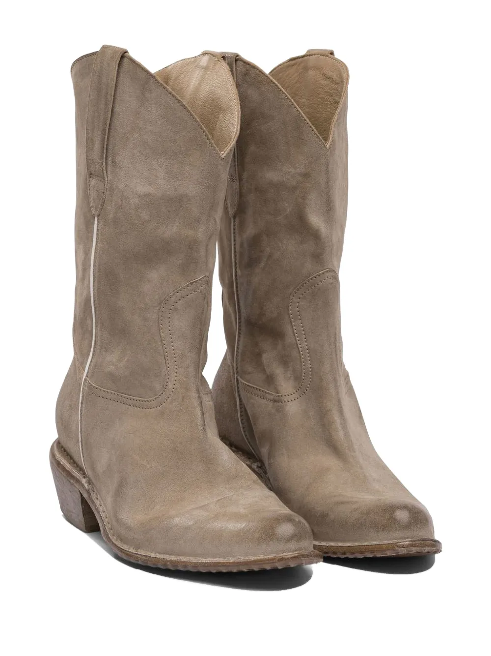 Moma leather cowboy boots Brown