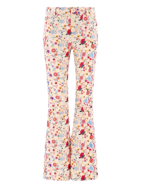 Ines De La Fressange floral-embroidered trousers