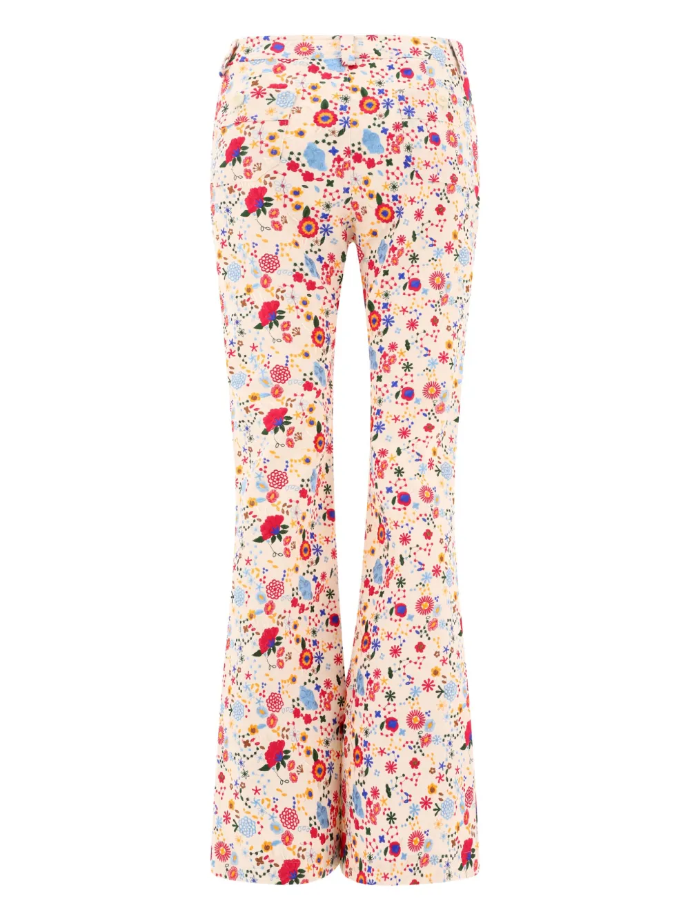 Ines De La Fressange floral-embroidered trousers - Beige