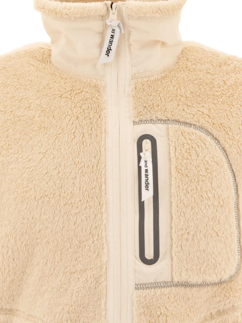 and Wander high-collar fleece jacket Beige