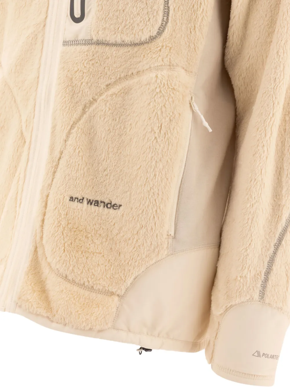 and Wander high-collar fleece jacket Beige