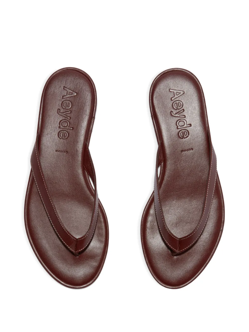 Aeyde Melody leather thong sandals Bruin