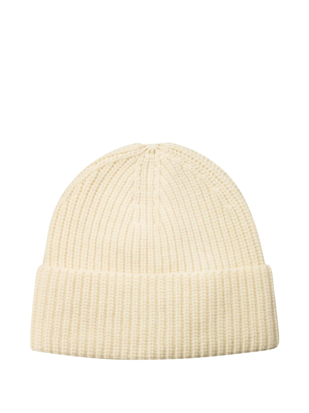 Ivy & Oak Ribbed Merino-wool Beanie In Neutral