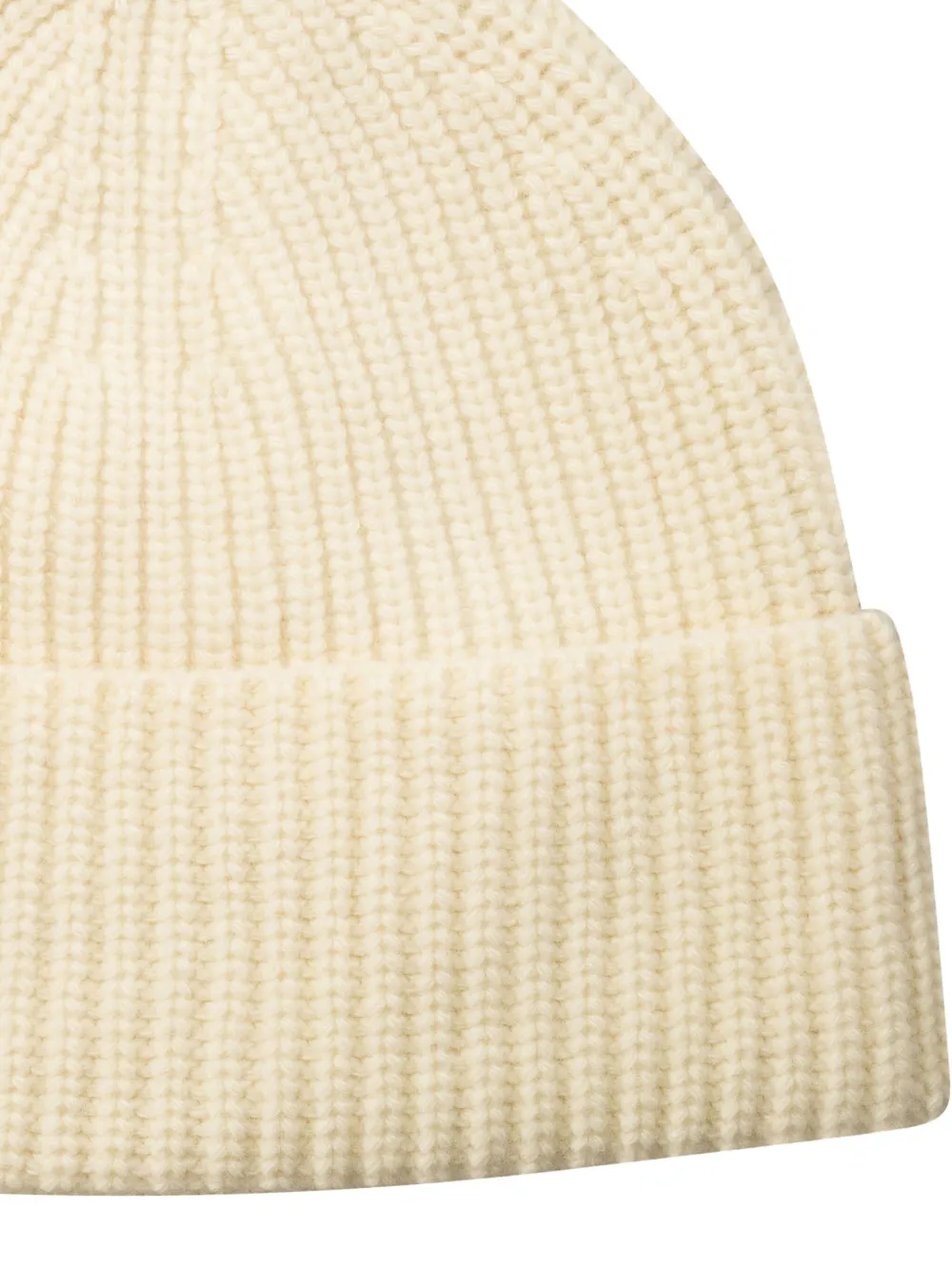 Ivy & Oak Ribbed Merino-wool Beanie In Neutral