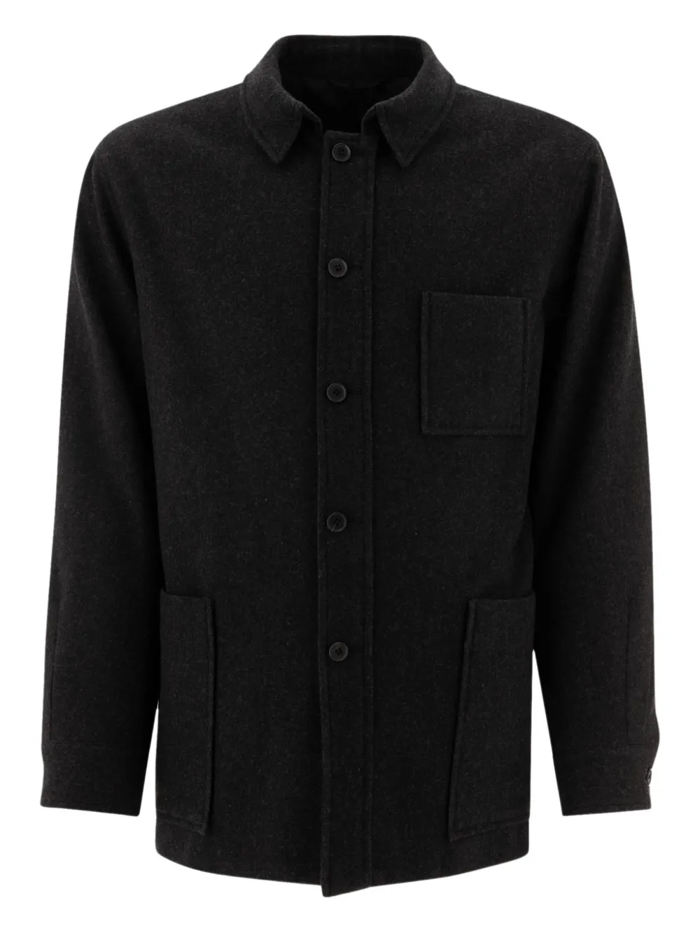 Kaptain Sunshine Button-down jas met opgestikte zak Zwart