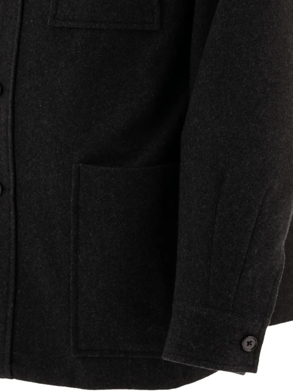 Kaptain Sunshine Button-down jas met opgestikte zak Zwart