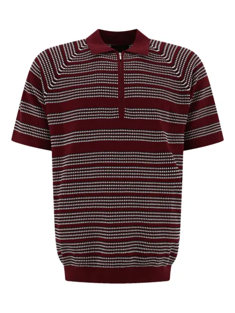 BEAMS PLUS jacquard half-zip polo shirt
