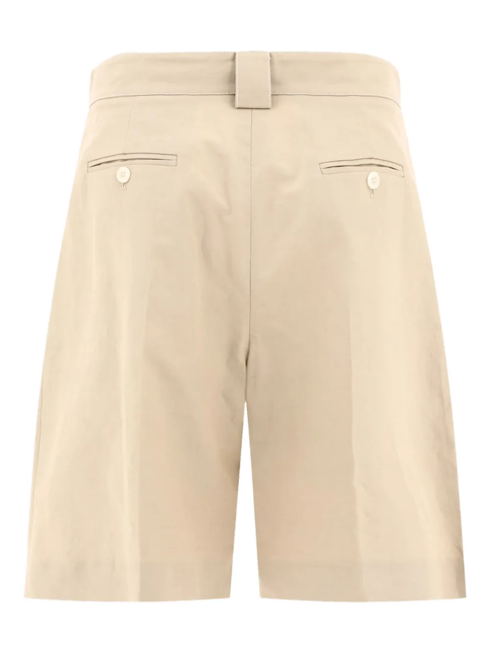 Ines De La Fressange Pleated Cotton-linen Blend Shorts In Neutral
