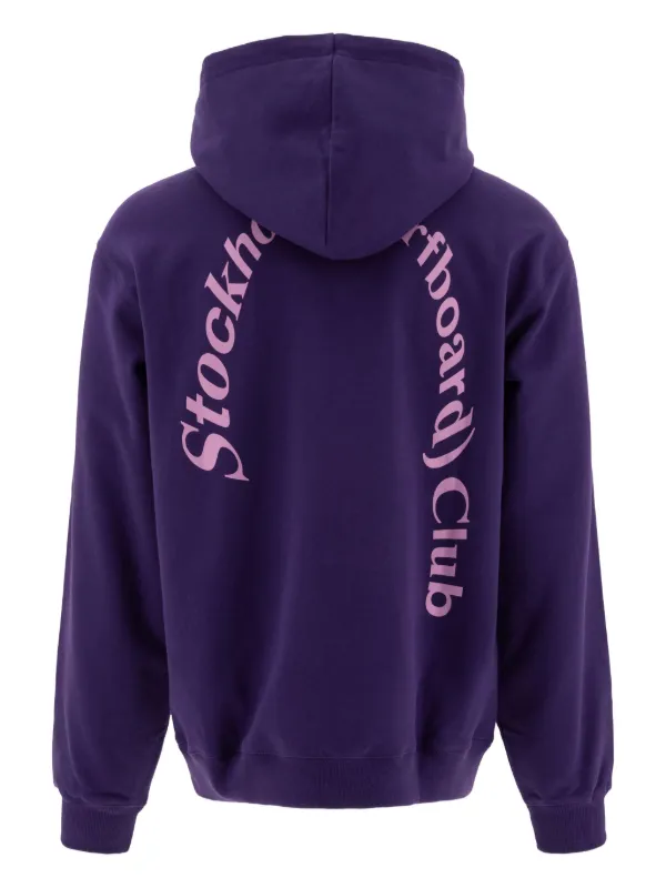 Stockholm Surfboard Club logo-print Hoodie | Purple | FARFETCH