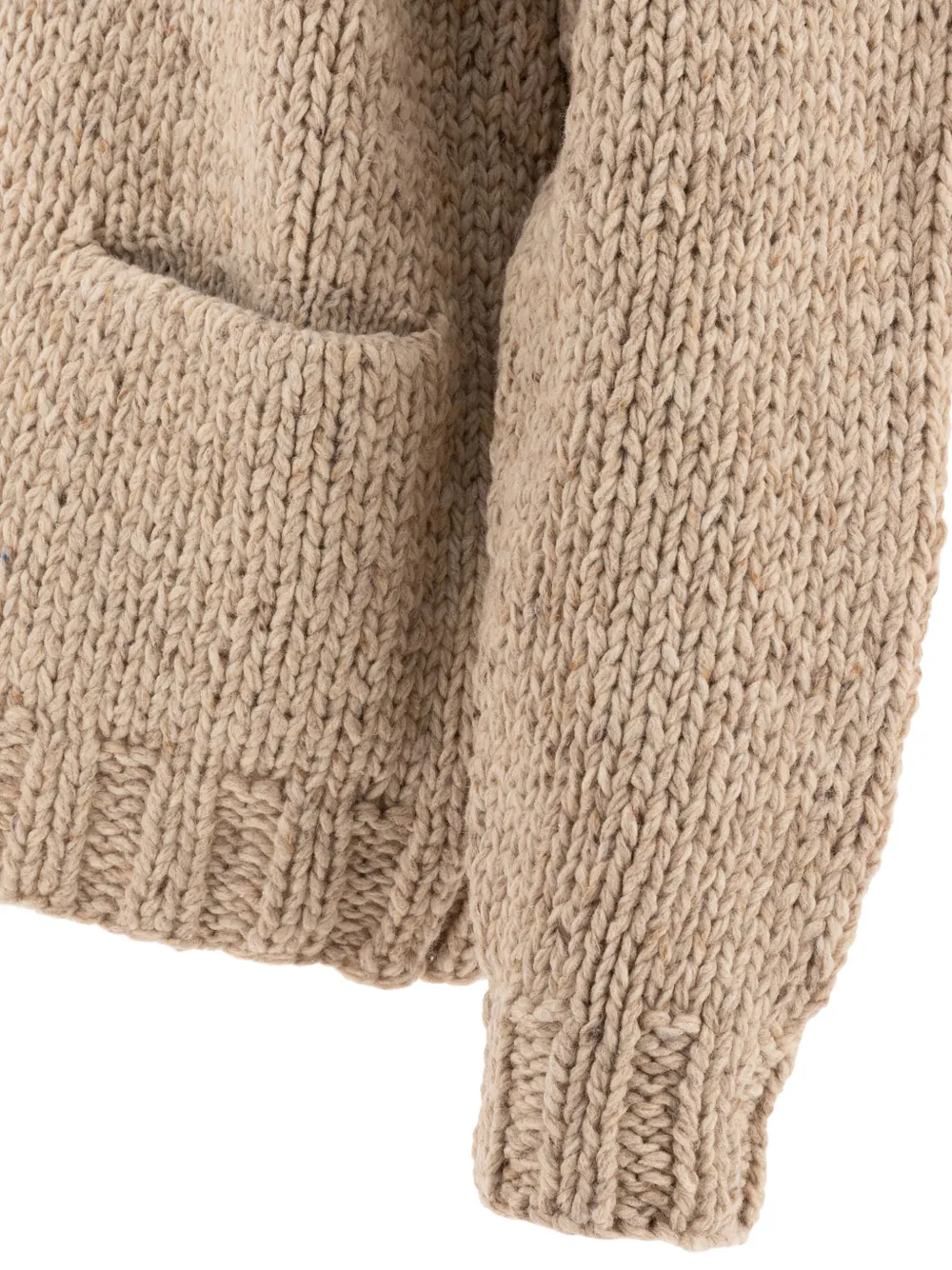 visvim Cowichan handgebreid vest met rits Beige