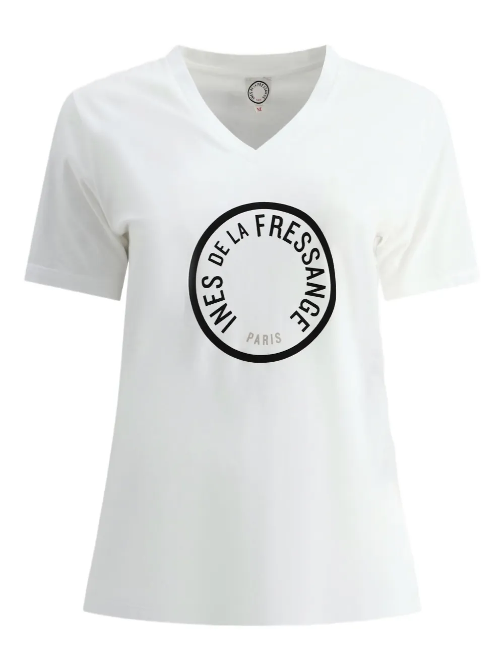 Ines De La Fressange logo-print V-neck T-shirt | White | Image 1