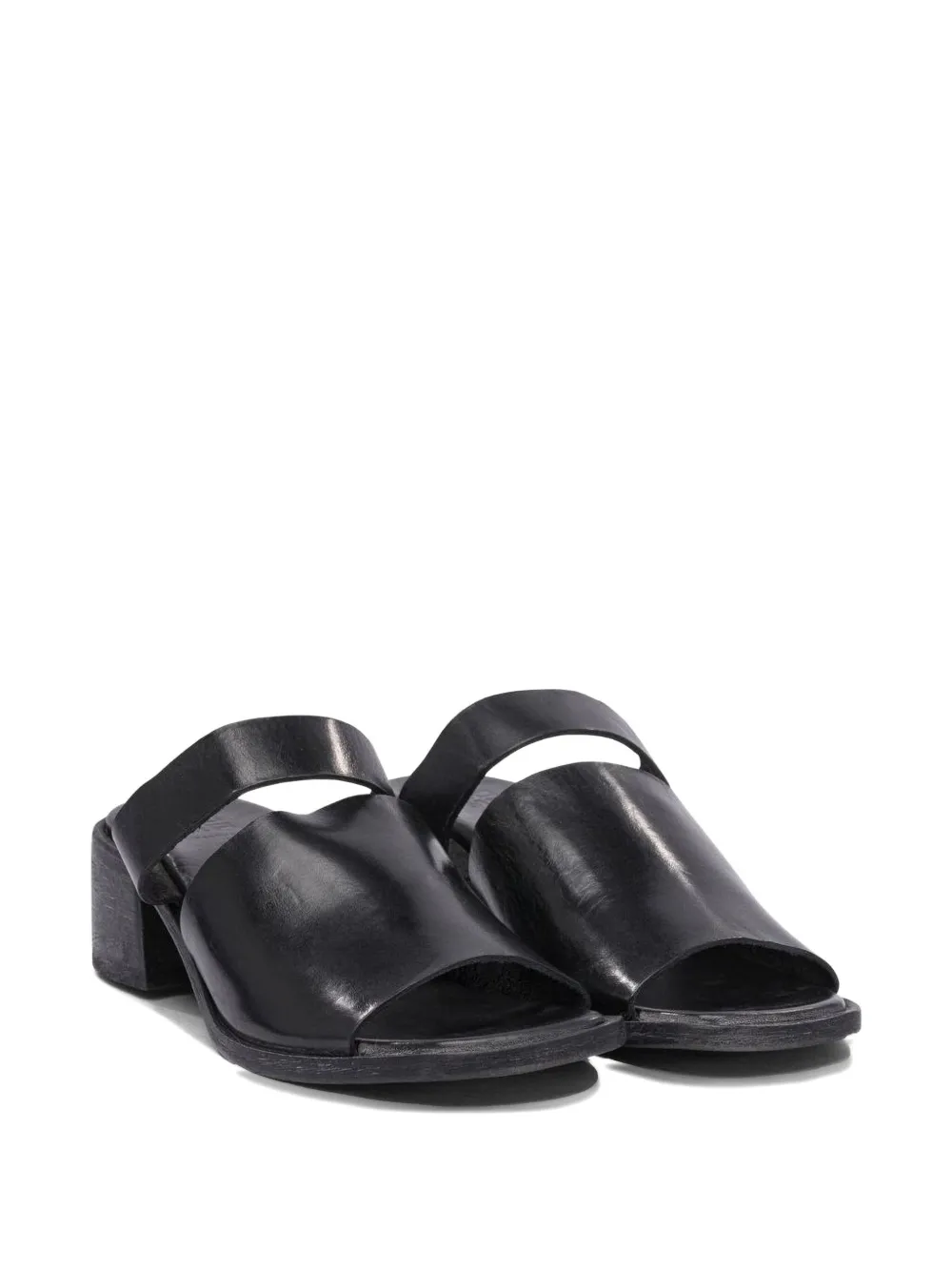 Moma Double-strap Block-heel Sandals In Black