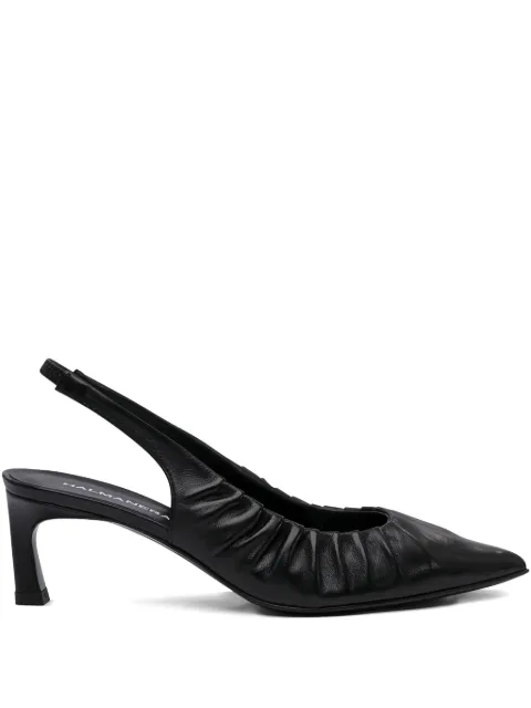 Halmanera pleated slingback leather pumps