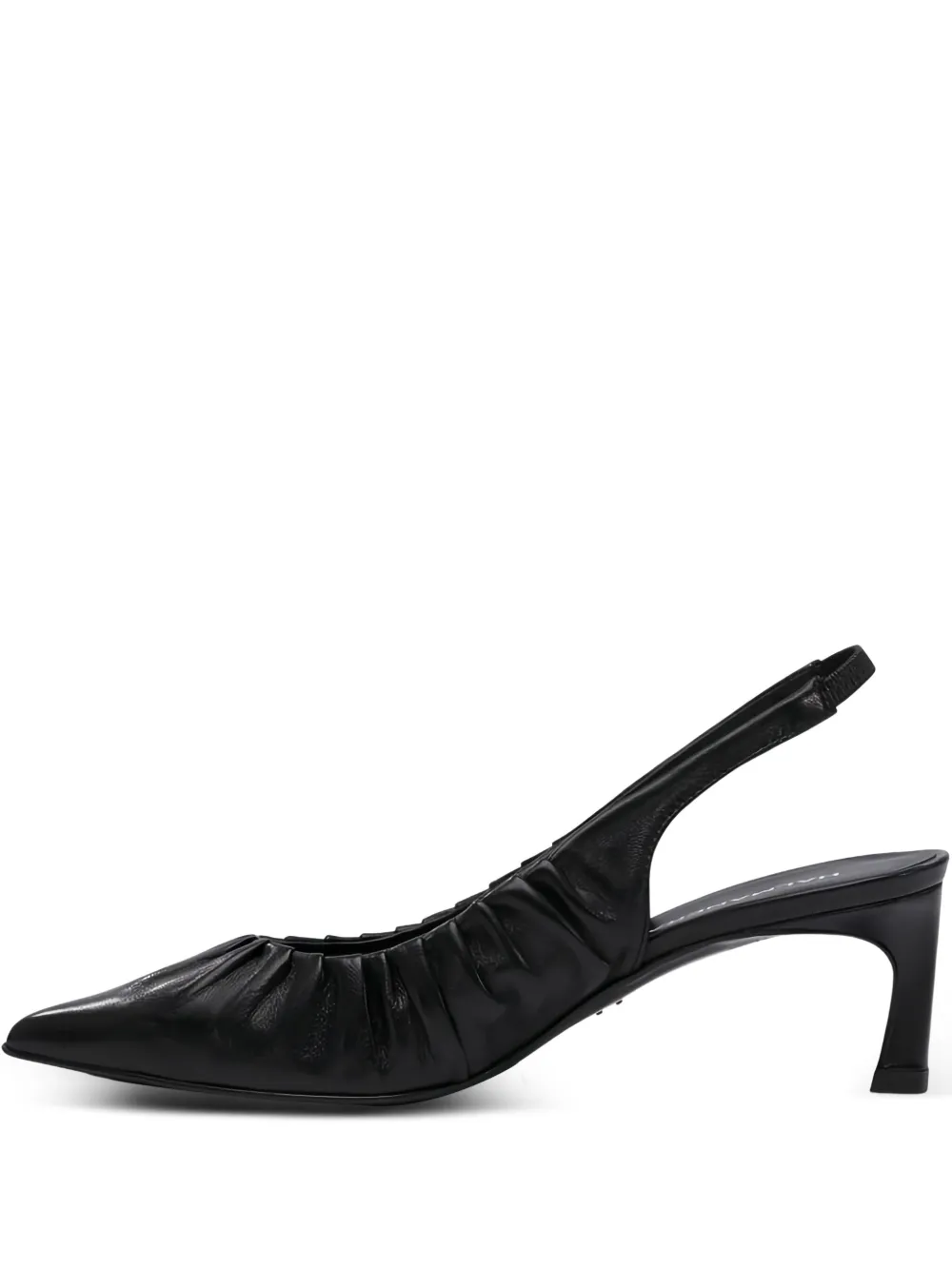 Halmanera Geplooide leren slingback pumps Zwart