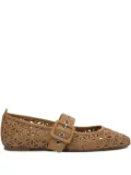 Halmanera laser-cut buckle flats - Brown