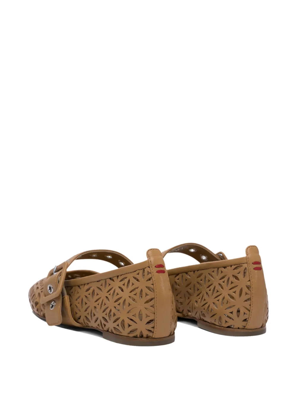 Halmanera Laser-cut Buckle Flats In Brown