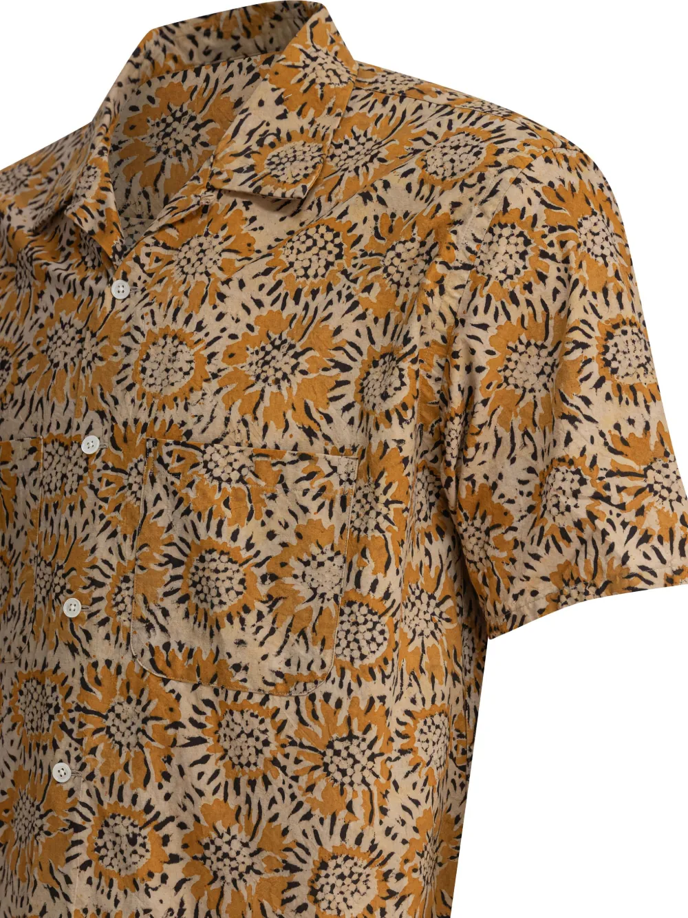 BEAMS PLUS Overhemd met bloemenprint Beige