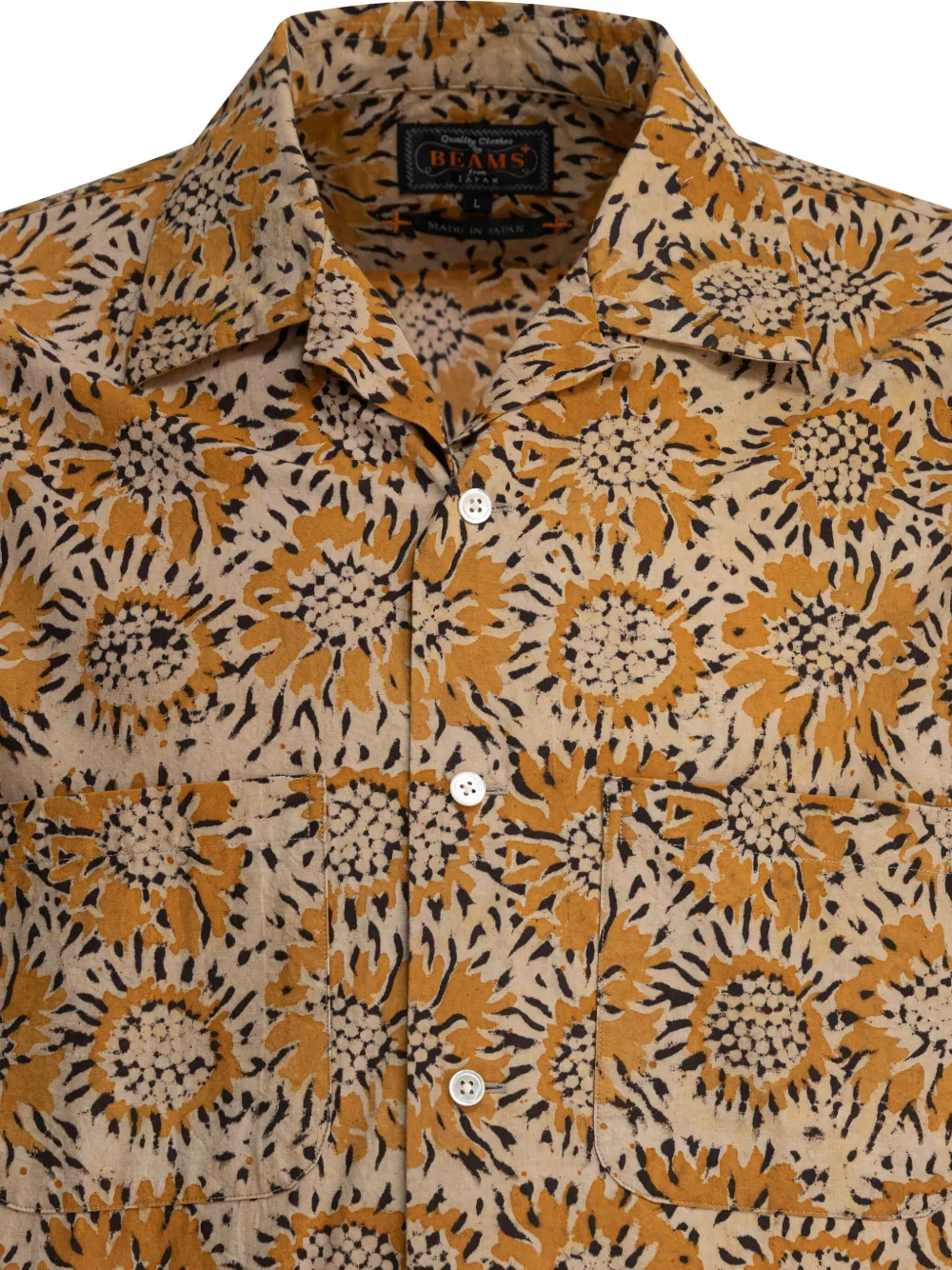 BEAMS PLUS Overhemd met bloemenprint Beige
