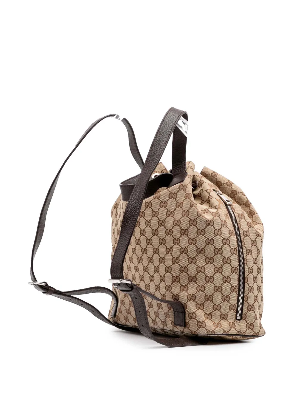 Pre-owned Gucci 2016-2024 Gg Canvas Drawstring Backpack
