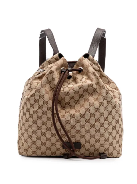 Gucci Pre-Owned mochila de lona GG con cordones 2016-2024