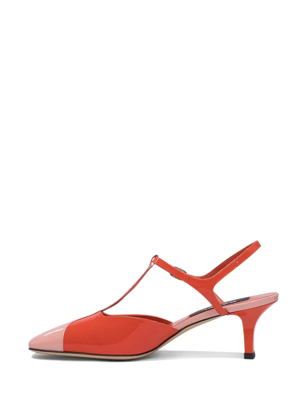 Carel Paris 40 mm Isadora leren pumps met T-bandje Oranje