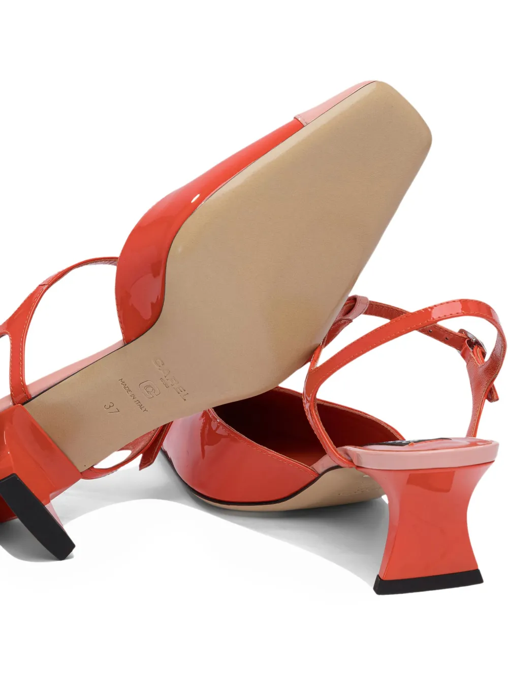 Carel Paris 40 mm Isadora leren pumps met T-bandje Oranje