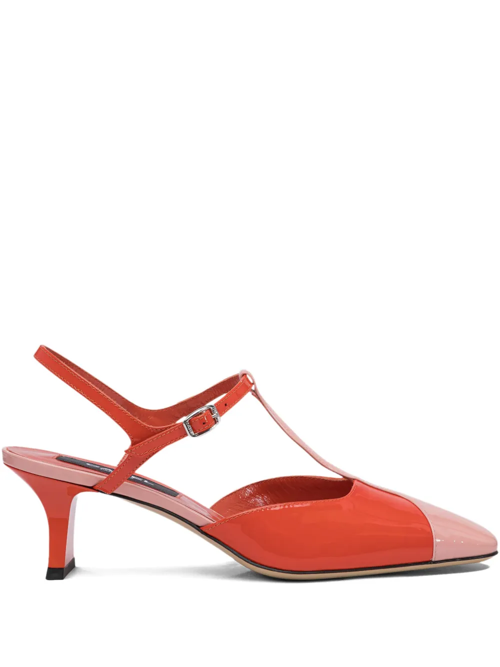 Carel Paris 40 mm Isadora leren pumps met T-bandje Oranje