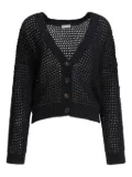 Brunello Cucinelli sequin-embellished open-knit cardigan - Black