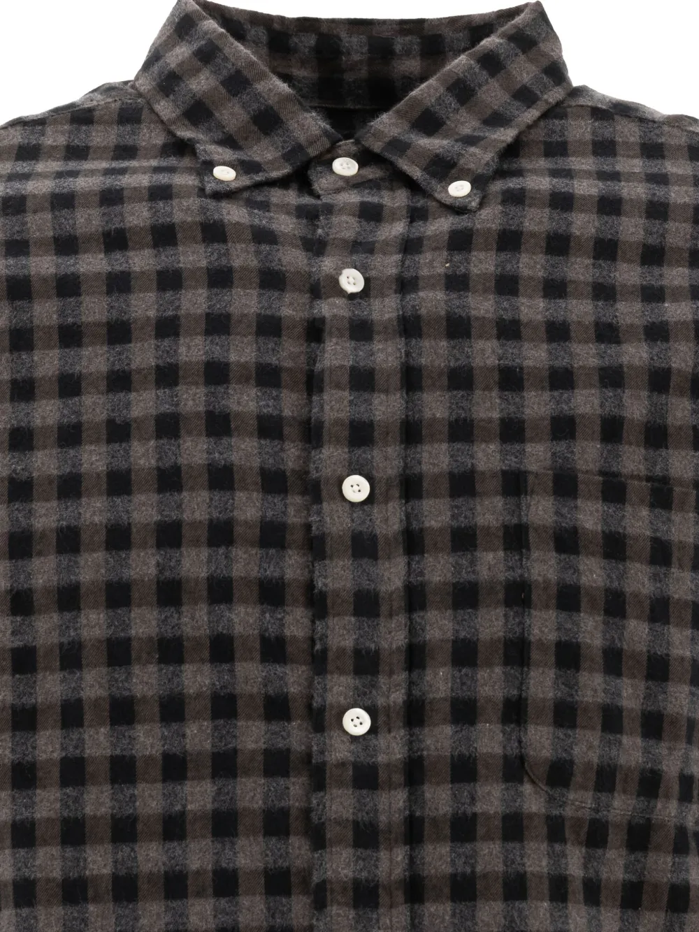 BEAMS PLUS Katoenen overhemd met gingham-ruit Grijs