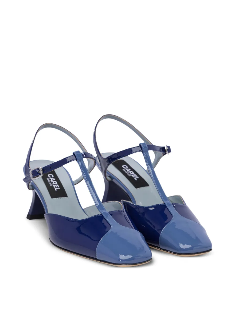 Carel Paris 55 mm leren pumps met T-bandje Blauw