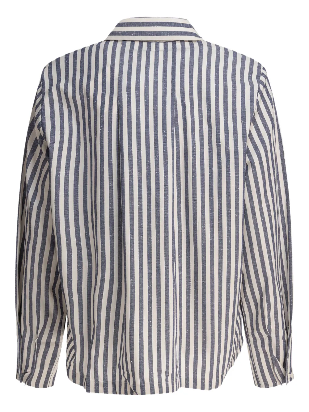 Ines De La Fressange Vertical Stripe Cotton Shirt In Blue