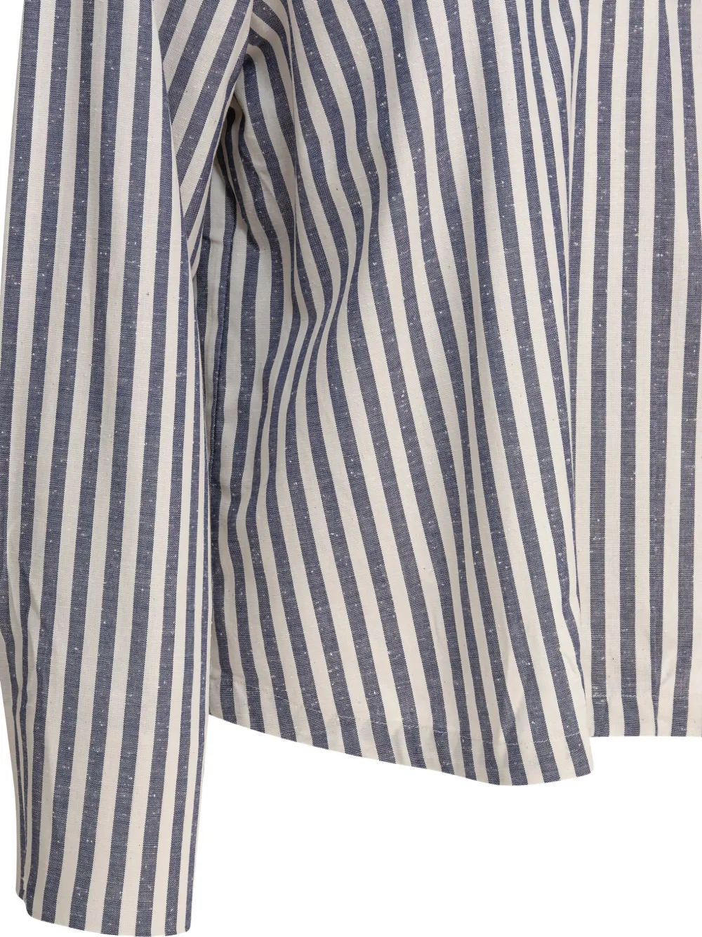 Ines De La Fressange Vertical Stripe Cotton Shirt In Blue