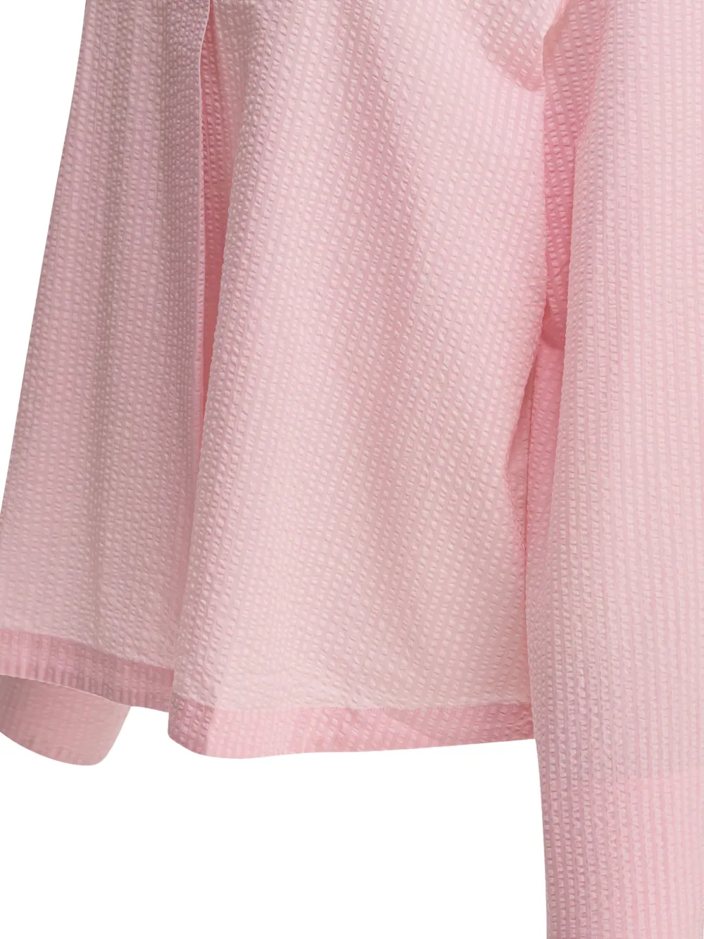 Ines De La Fressange Textured Light Pink Cotton Shirt In Pink