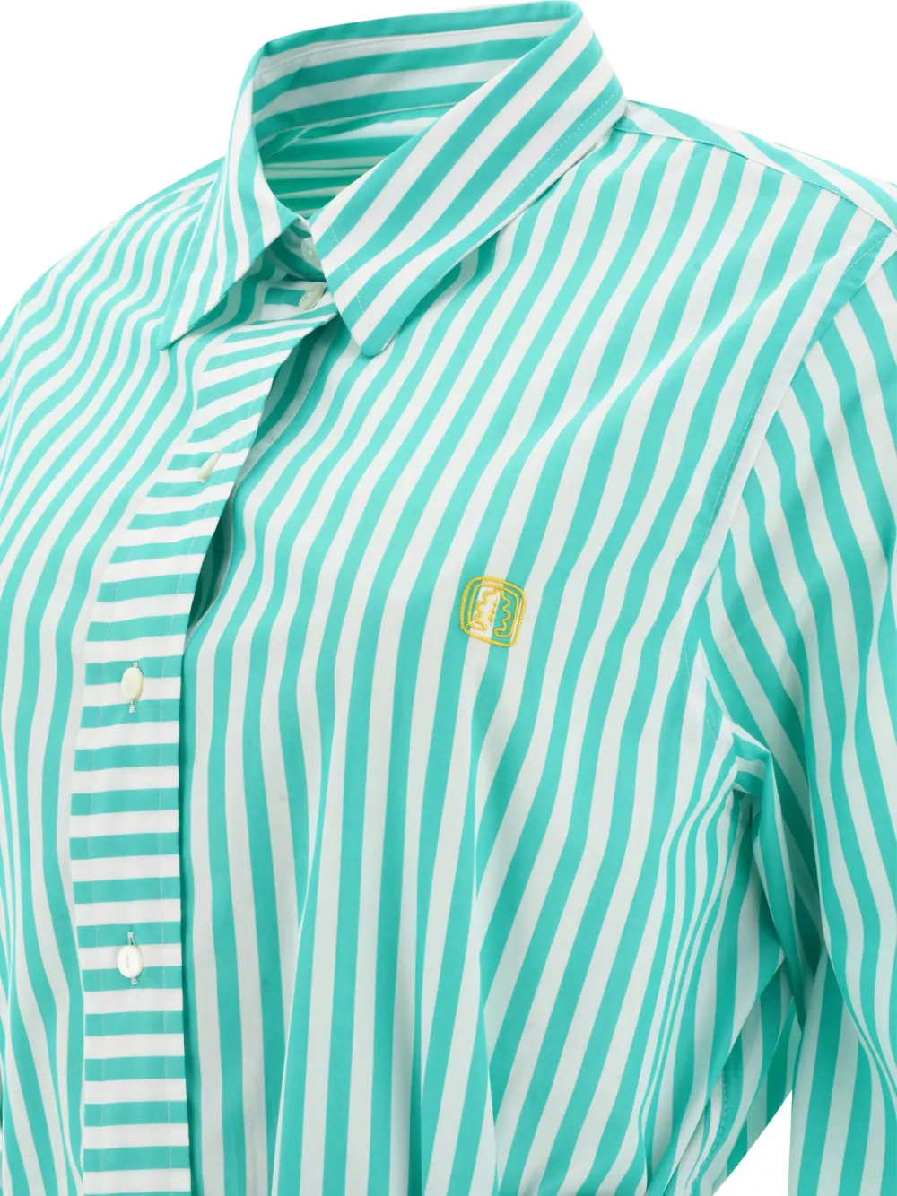 Ines De La Fressange Striped-pattern Belted Midi Shirt Dress In Blue