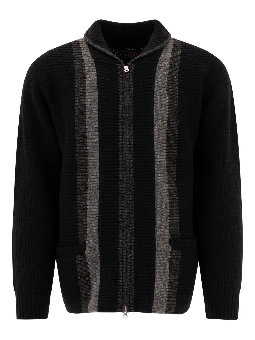 ribbed-knit striped cardigan