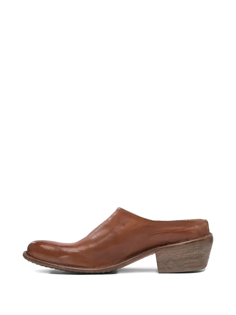 Moma leather low-heel mules Brown
